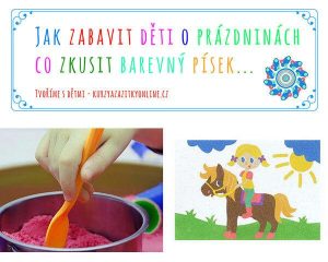Fotografie barevný písek a obrázek z barevného písku