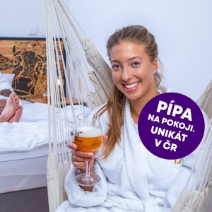 Pivní hotel Zlatá kráva - pípa na pokoji + pivní lázně a wellness